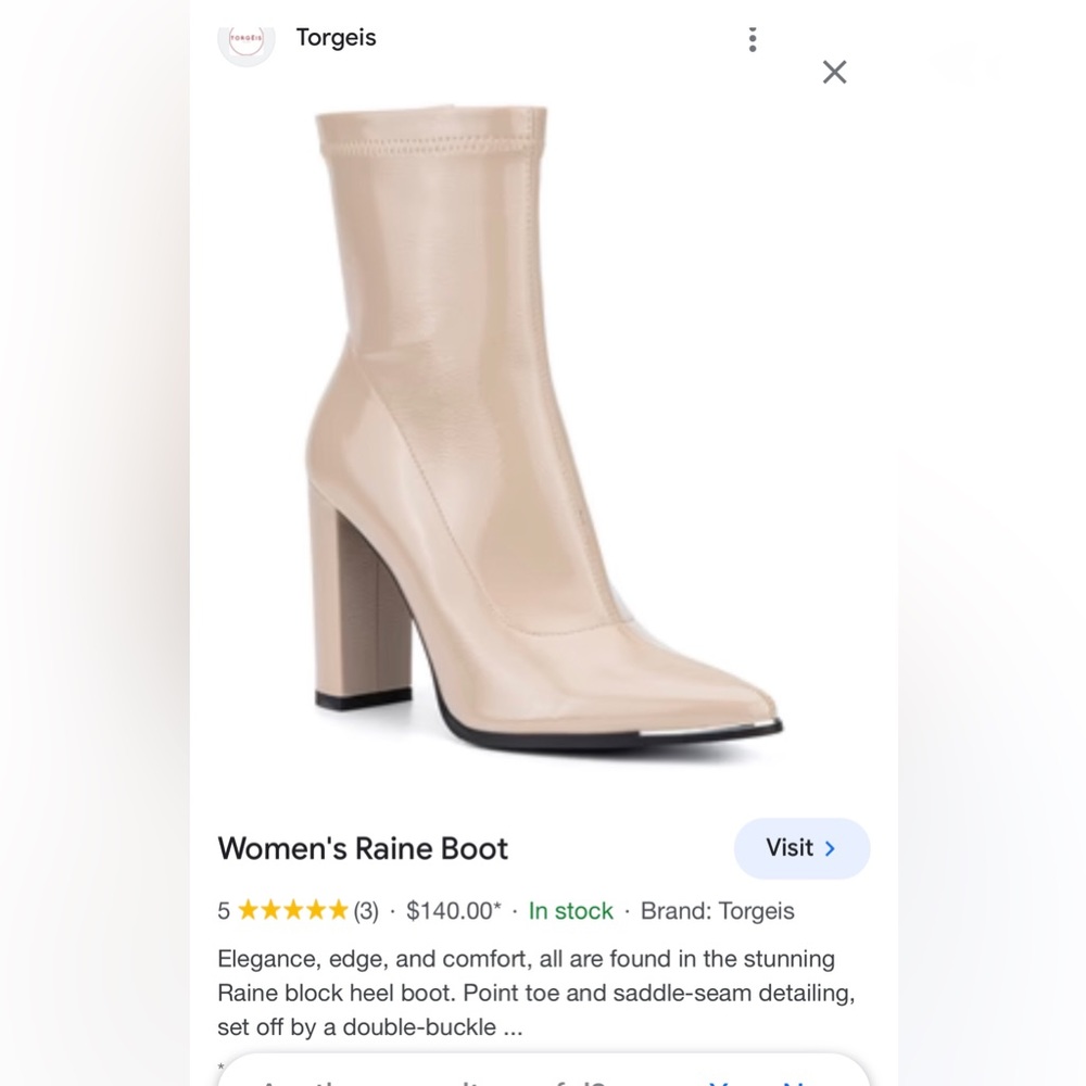 Torgeis Beige block heel boots size 8. Worn once like new!